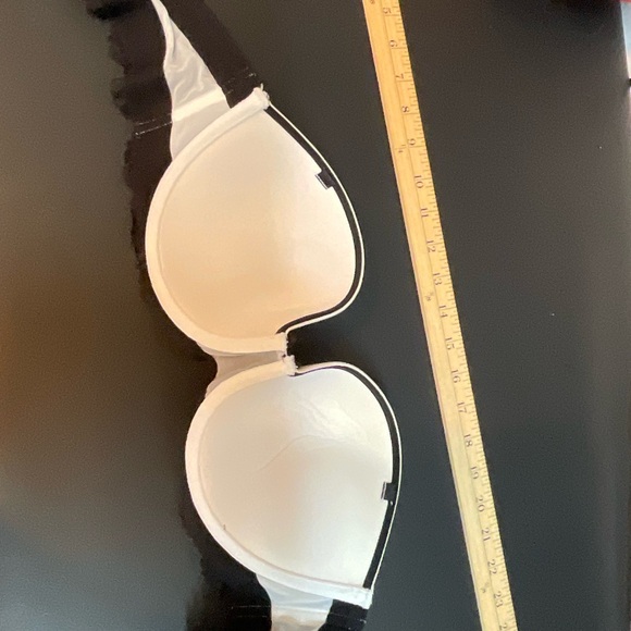 Victoria’s Secret Bra 36 C Strapless Push Up Padded White Black Lace Dream Angel - Picture 6 of 8